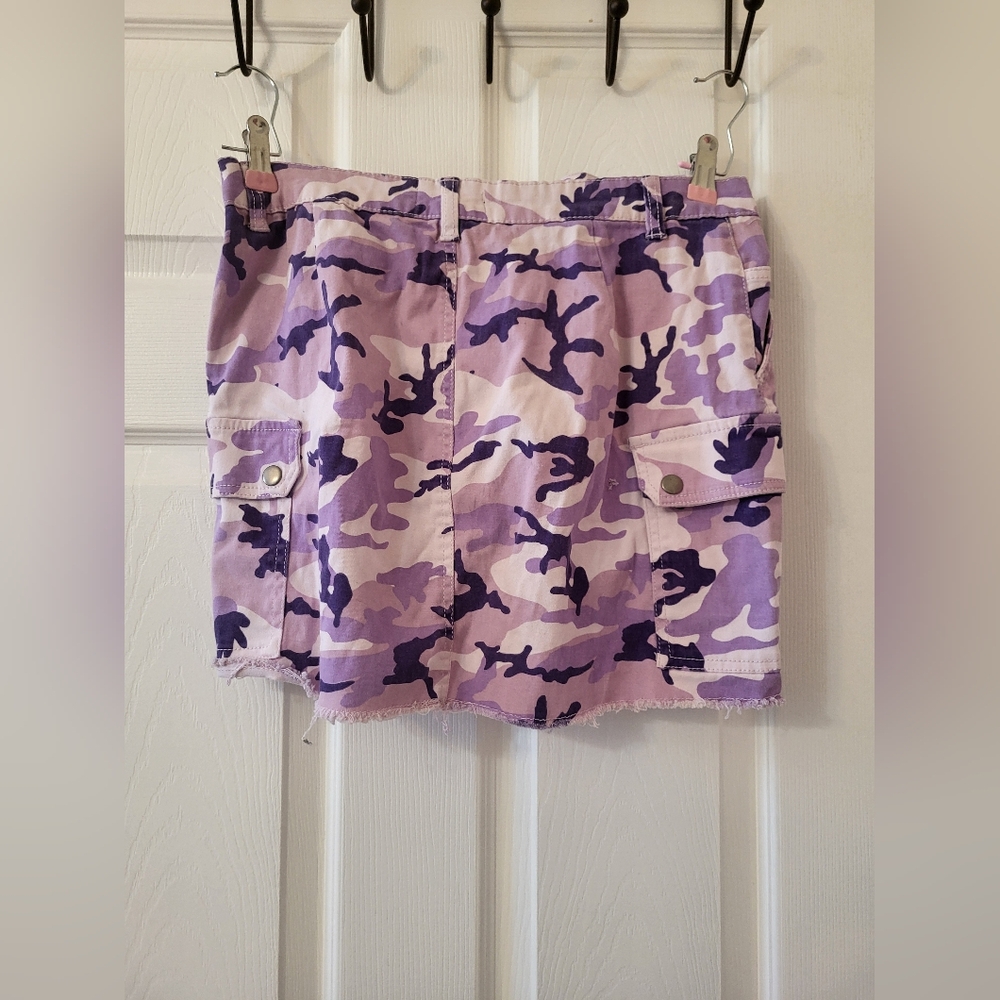 Bluenotes Purple Camo Mini Skirt - Picture 3 of 4